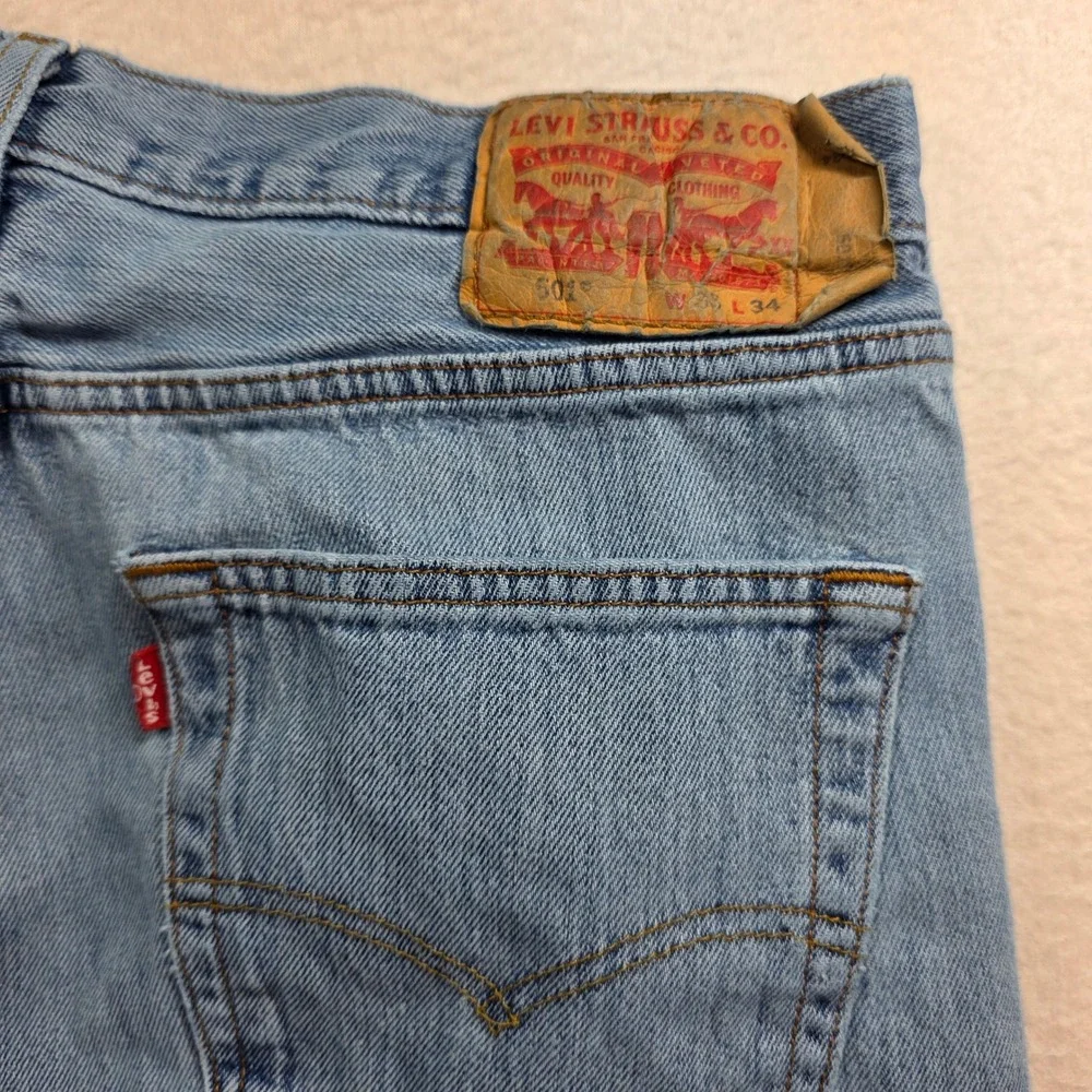 Levi's 501 Original Fit Jeans Mens 35x34 34x32 Actual Blue Button Fly 00501-0193